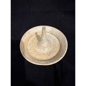 Studio Handmade Ring Holder Art Pottery, Signed Seaside Clayworks
